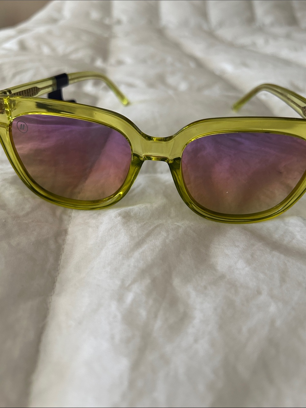 Blenders eyewear, spark lime Yellow Sunglasses with polarized Mirror Lenses